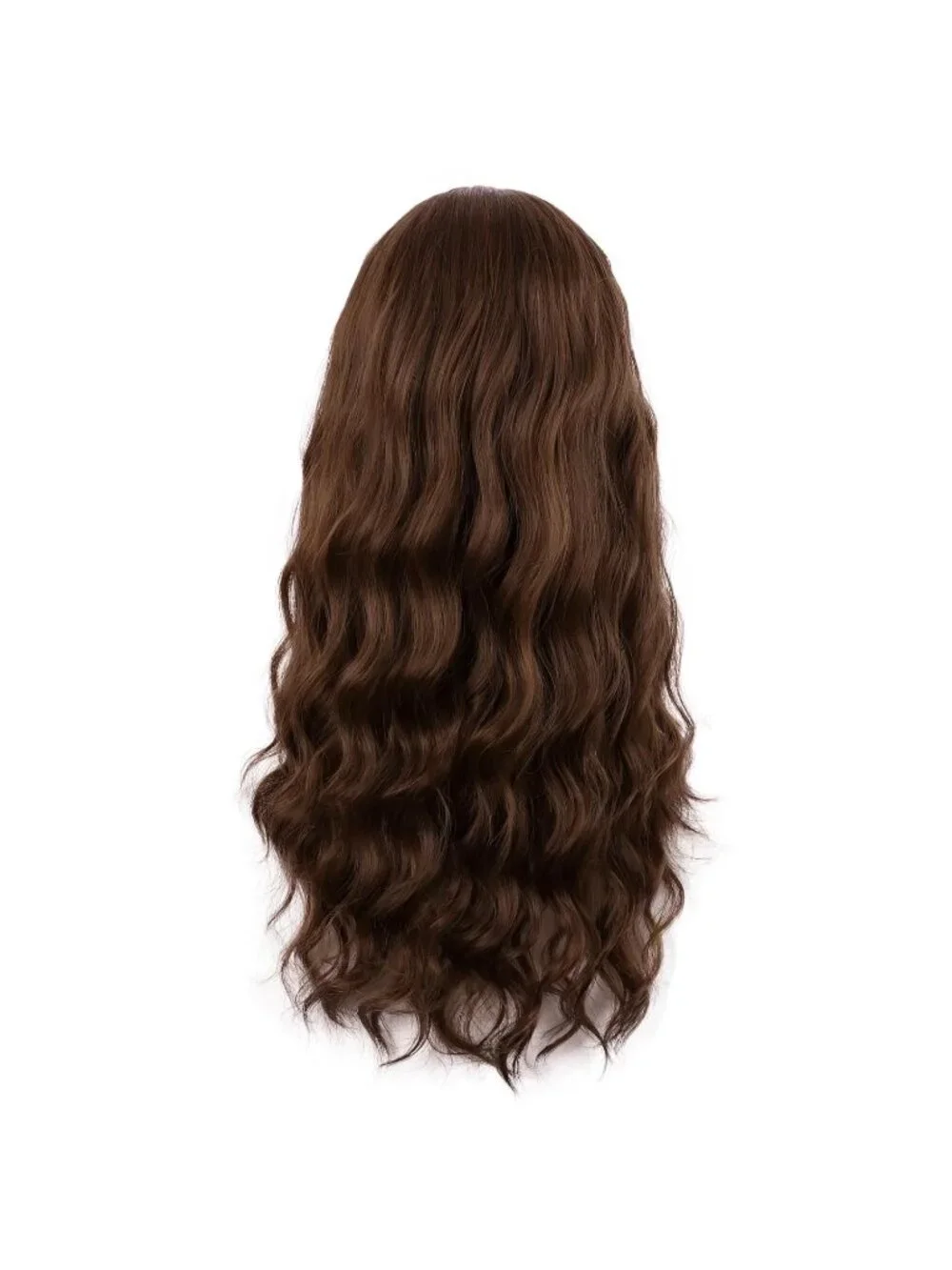 Women's Brown 28 Inch Synthetic Fiber Long Middle Part Curly Cosplay Wigs
